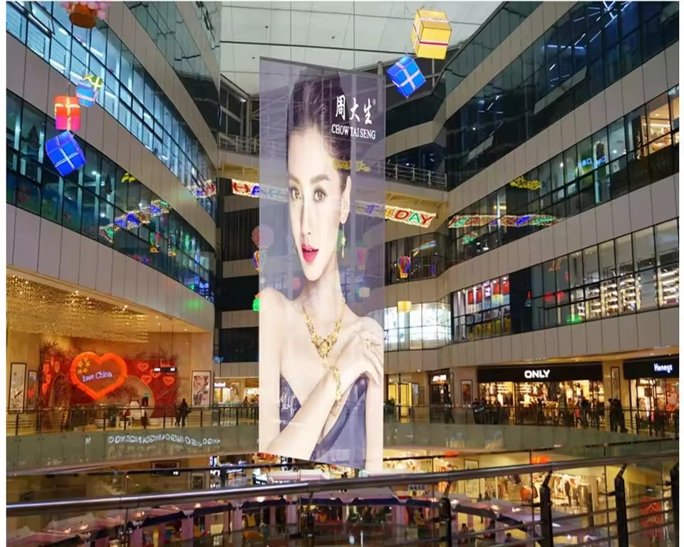 Transparent LED Film Display P3.91-7.81 LED Video Wall Screen Display