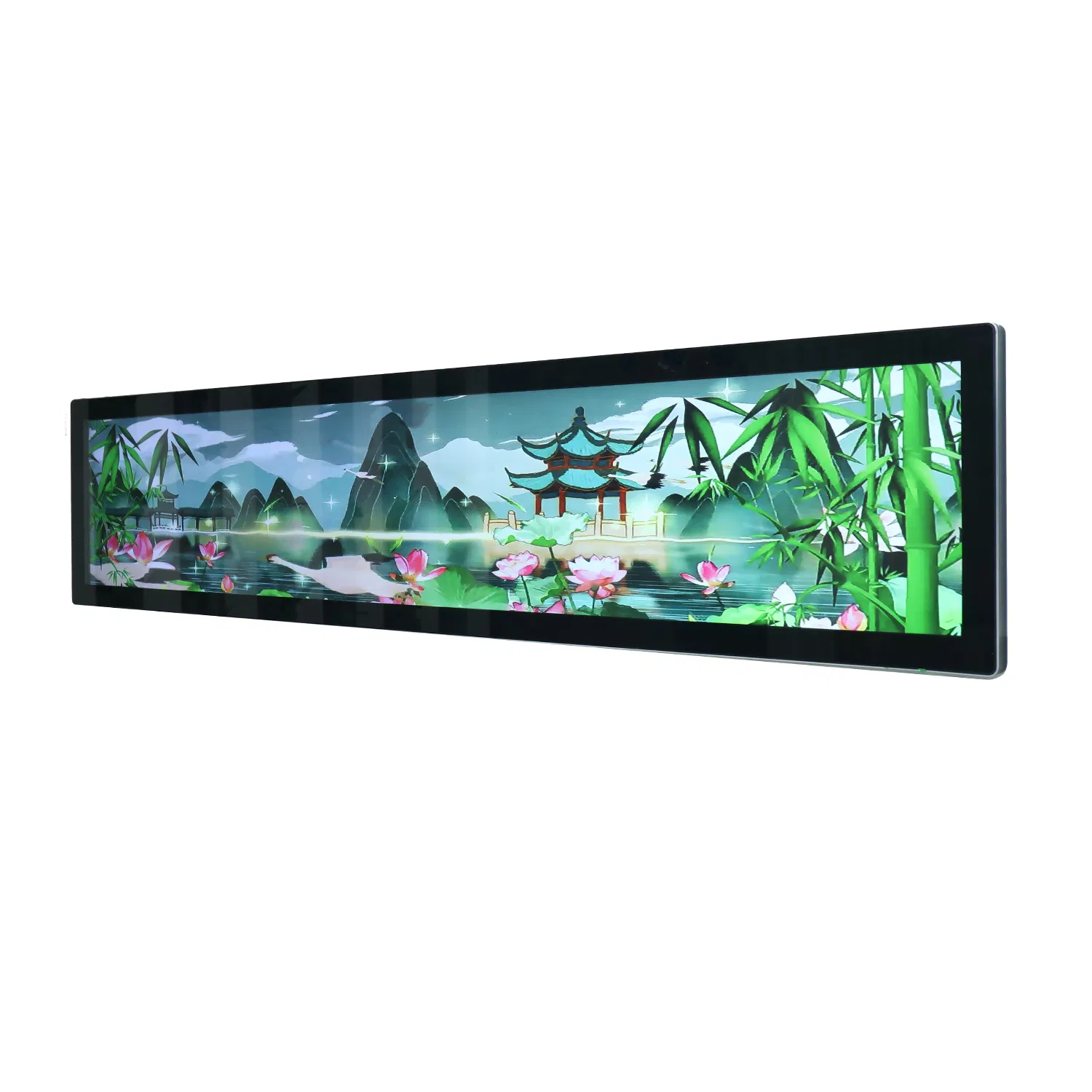 Customize Size Stretched Bar LCD LED Display Wall Mount Advertising Shelf Monitor Long Strip LCD Digital Signage Kiosk Commercial Enquipment with Touch Screen