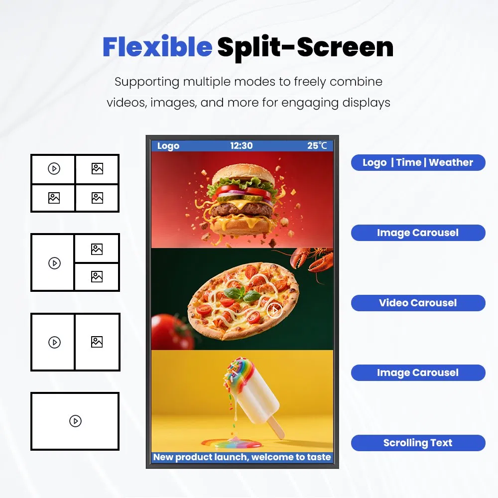 Commercial Digital Signage Wall Mount Touchscreen Android LCD Advertising Display