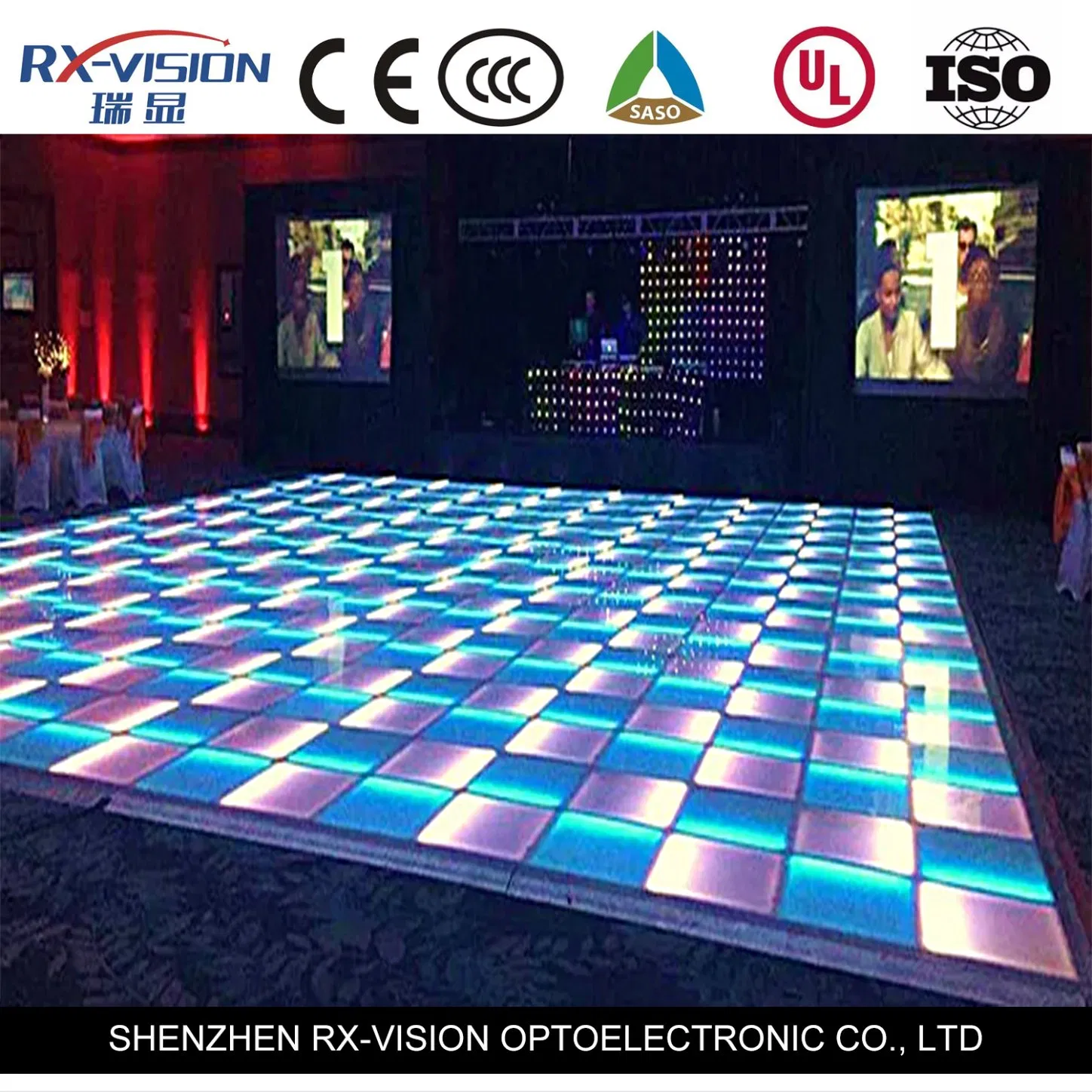 P3.91 Indoor Outdoor Waterproof Tile LED Screen Dance Floor Interactive Display