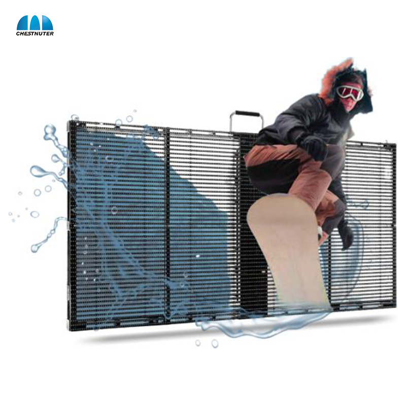 High-Brightness Indoor Glass Transparent LED Film Display Transparent Flexible Video Display Screen Transparent LED Display