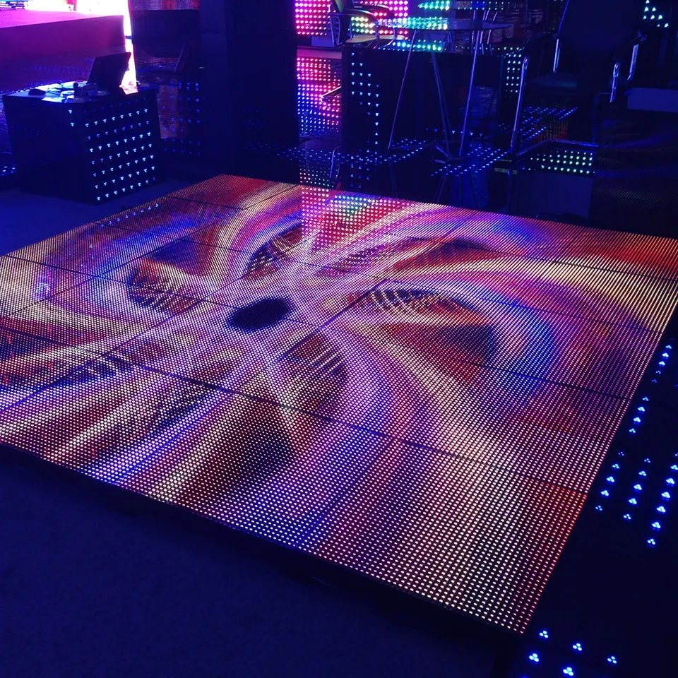 P3.91 P4.81 Stage Rental Interactive Floor Tiles Video Full Color LED Floor Display for Wedding Party