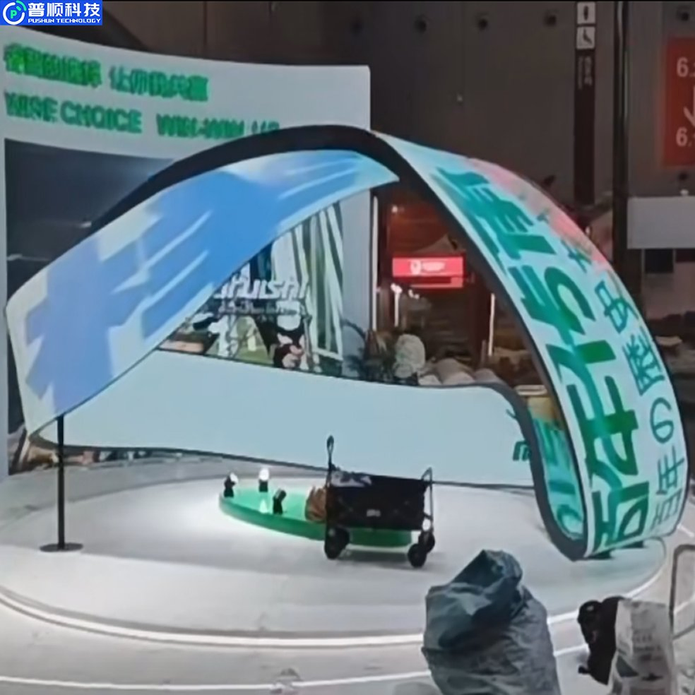Pushunled P2 P1.53 P1.8 Indoor LED Flexible Panel Display Cabinet with Video Digital Signage Curved Design Screen