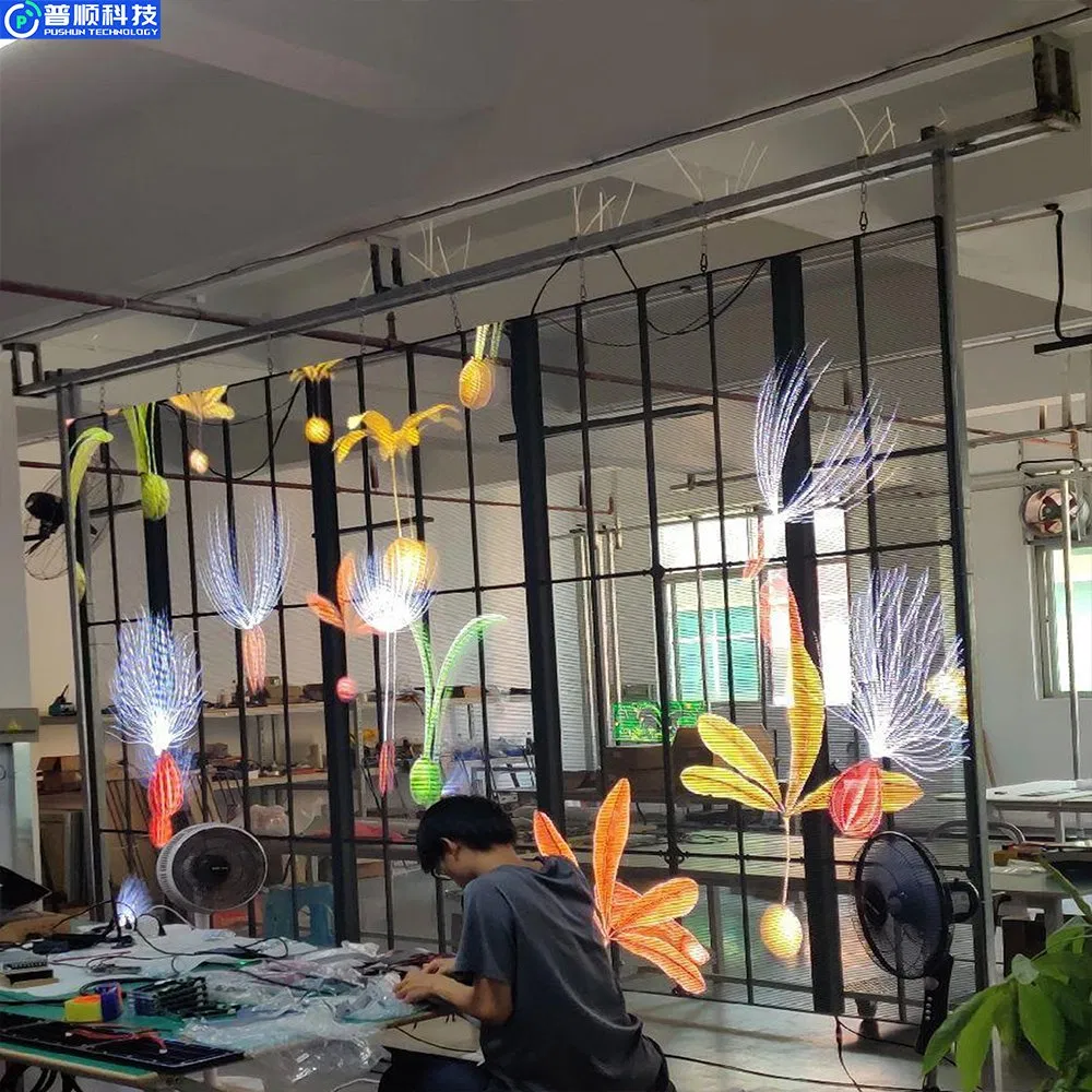 Pushunled P3.9-7.8 Large Architectural Glass Curtain Wall Transparent LED Screen