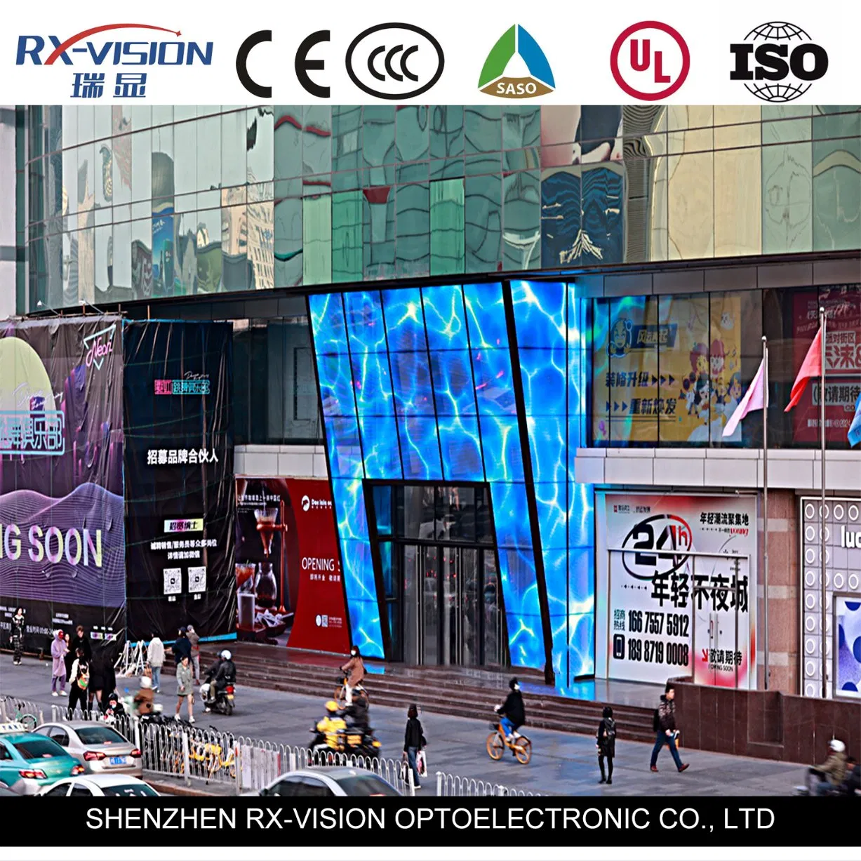 P3.9 Waterproof Outdoor Transparent Advertisement Glass Curtain HD LED Transparent Display Screen