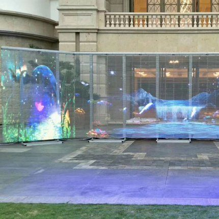 Commercial Transparent LED Display Indoor P3.91-7.82mm Transparent Glass LED Screen
