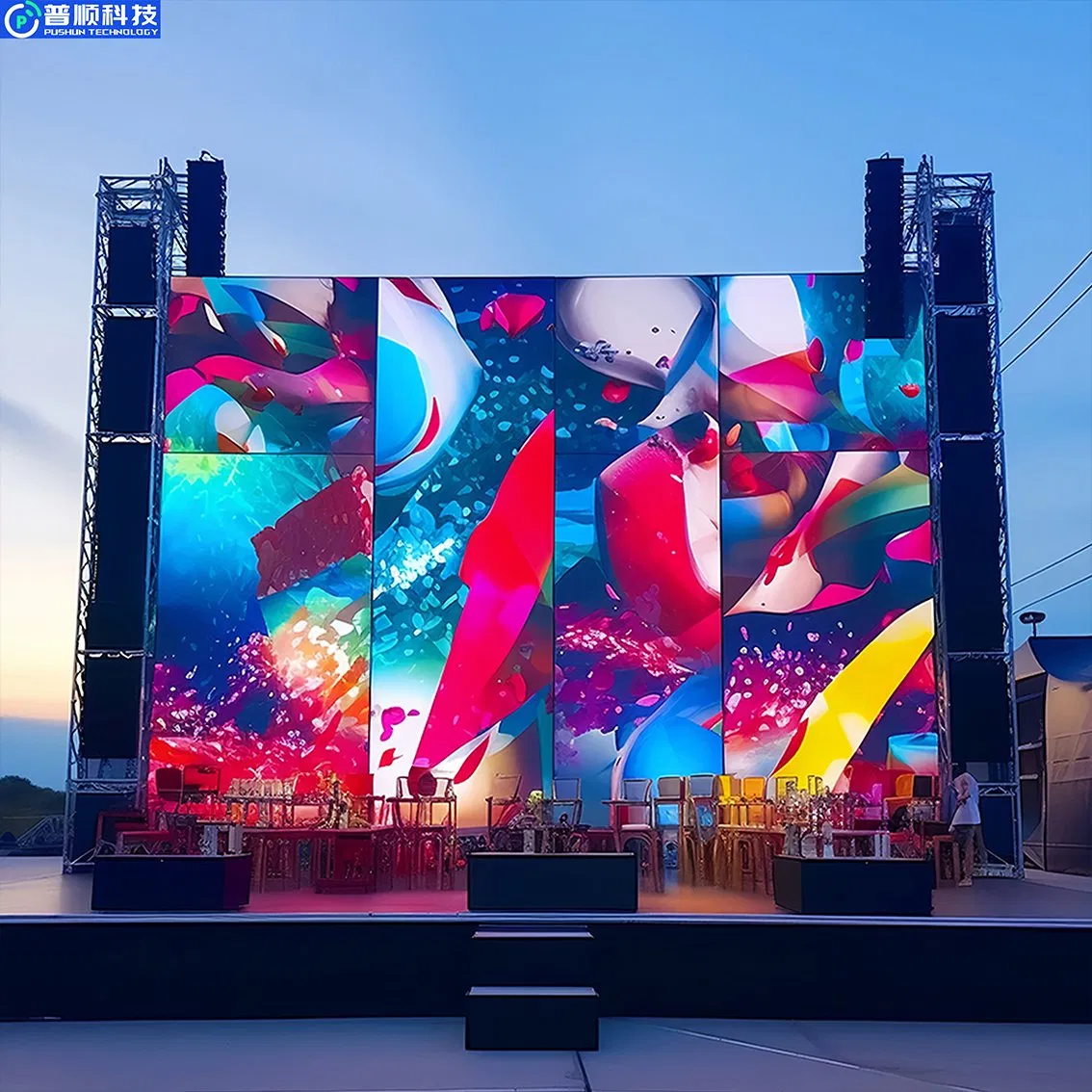 Pushunled 2.5mm 3.91mm 4.81mm Portable Rental LED Screen Display for Events