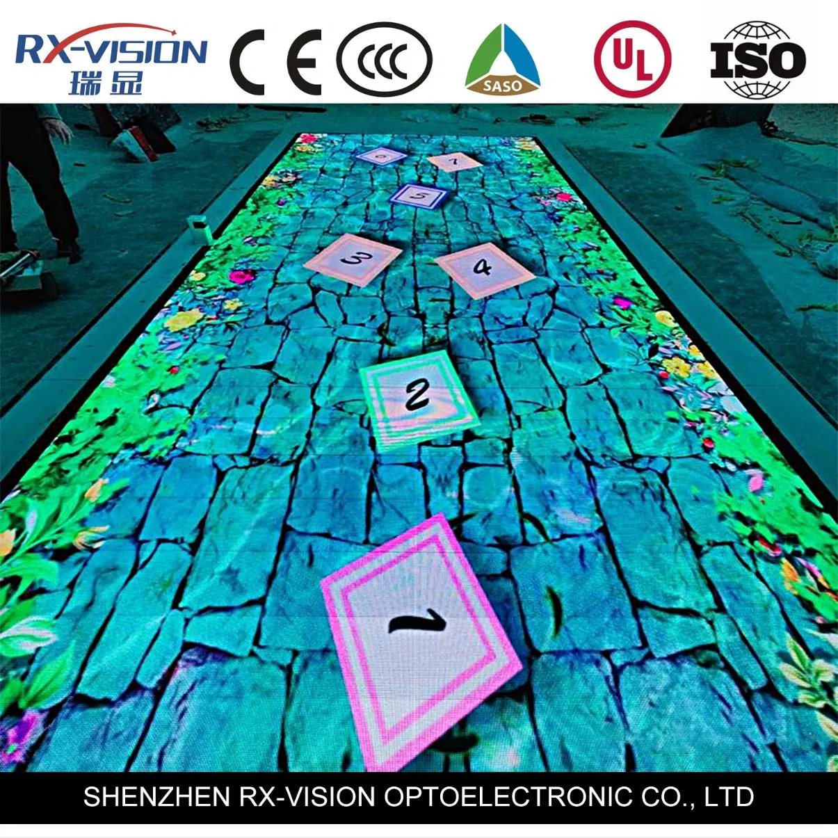 P3.91 Full-Color Interactive Digital Interactive Stand Game Video Stage Platform Floor Tile Wall Dance LED Display Screen