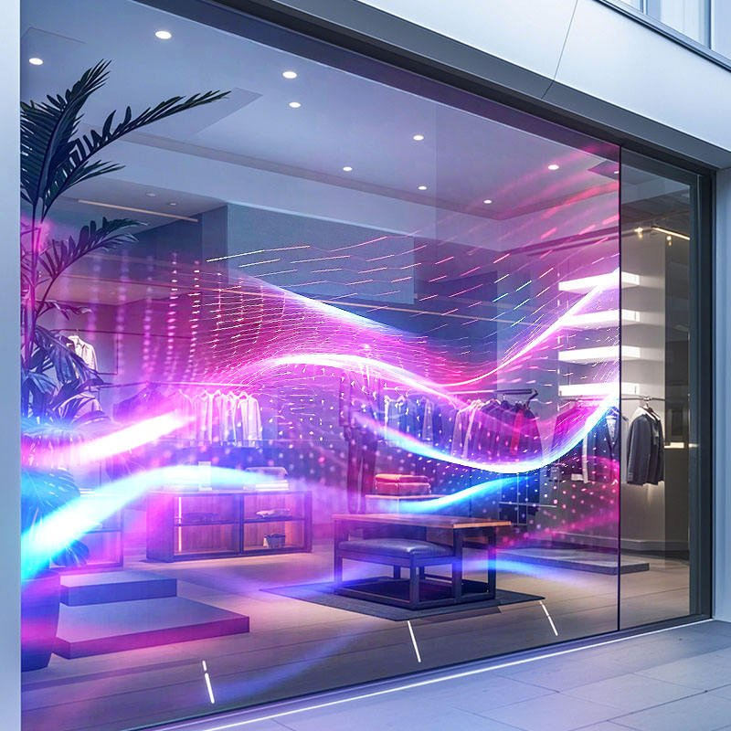 Indoor Glass Window Transparent LED Display Screen 5000nits Transparent LED Film Screen