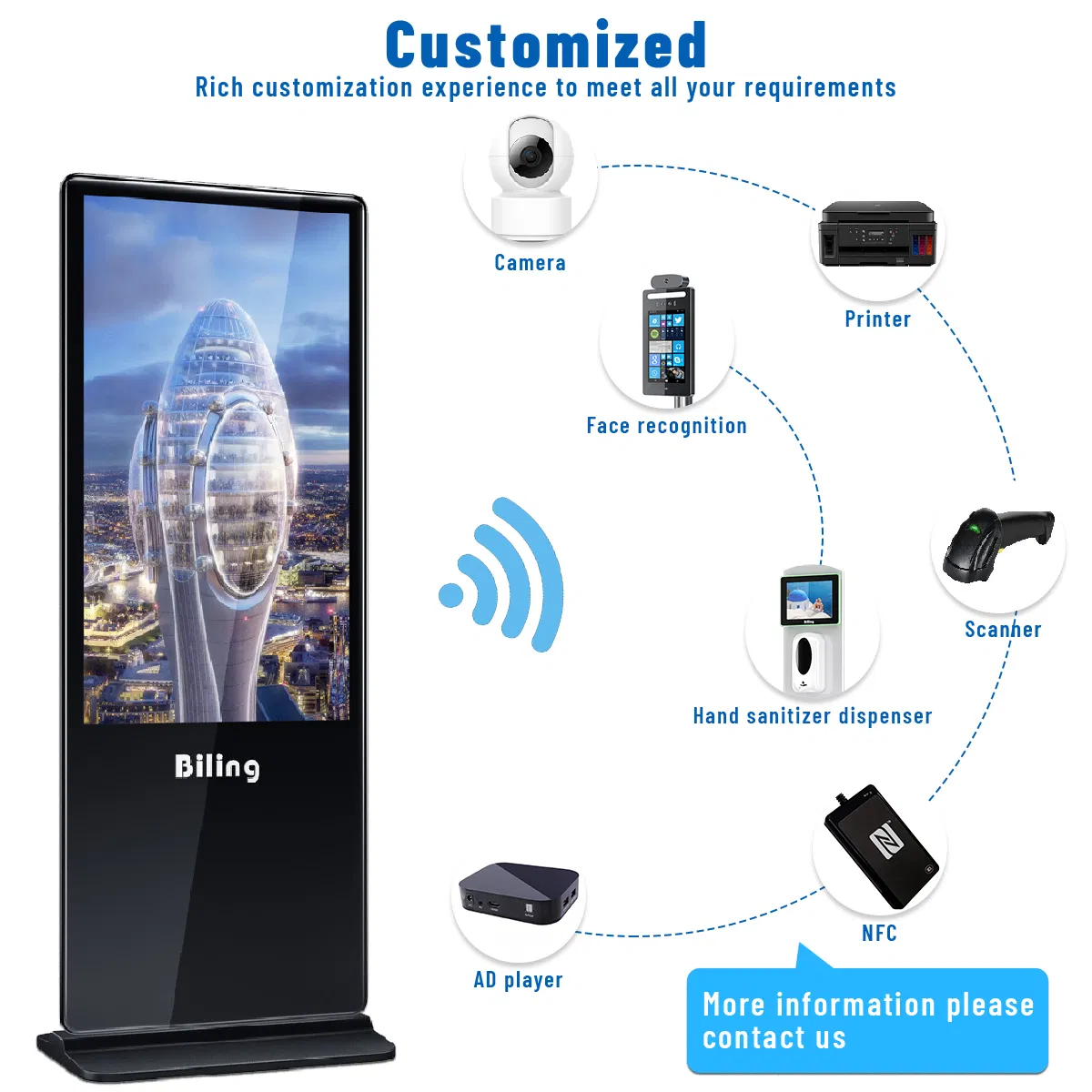 [Gold Supplier] Floor Stand Totem Vertical LED LCD Board Smart TV Machine 42 43 Inch Price Advertising Display Interactive Touch Screen Digital Signage Kiosk