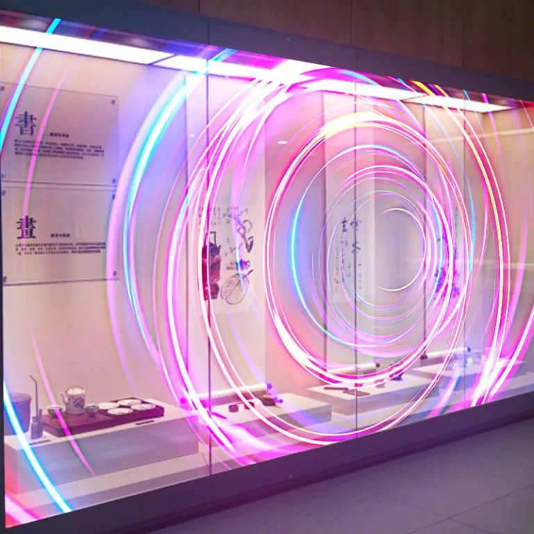 LED Transparent Film Screen on Glass Advertising See-Through Video Wall