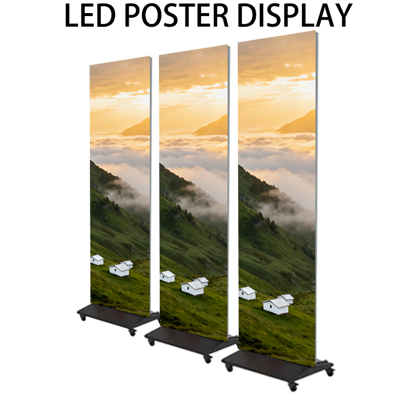 Indoor P1.87 Smart Panel Sign Stand LED Poster Video Banner Board Advertising Screen LED Digital Poster Display