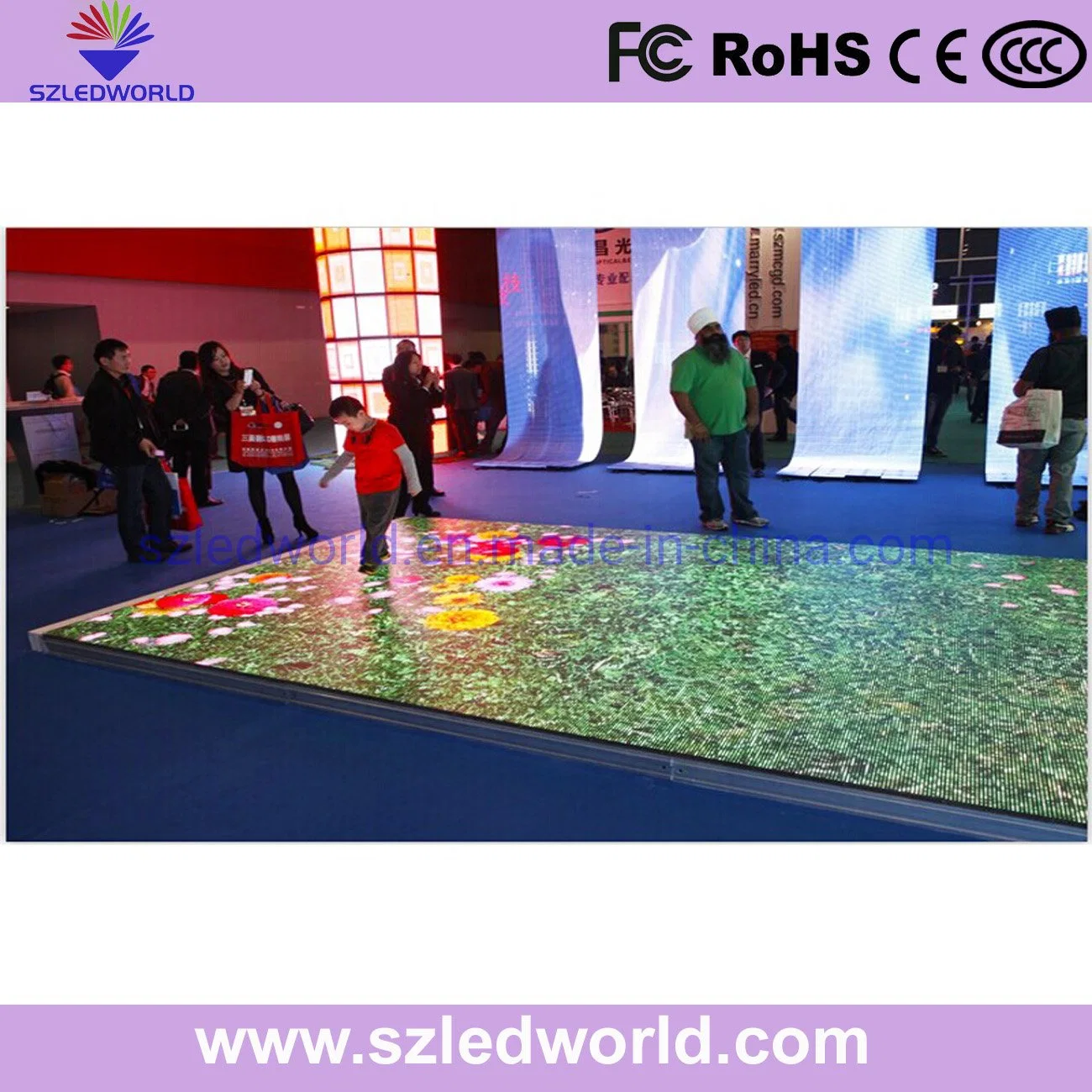 Anti-Glare IP65 Dance 3D Video Indoor P6.25 Interactive Floor Tile LED Display Screen