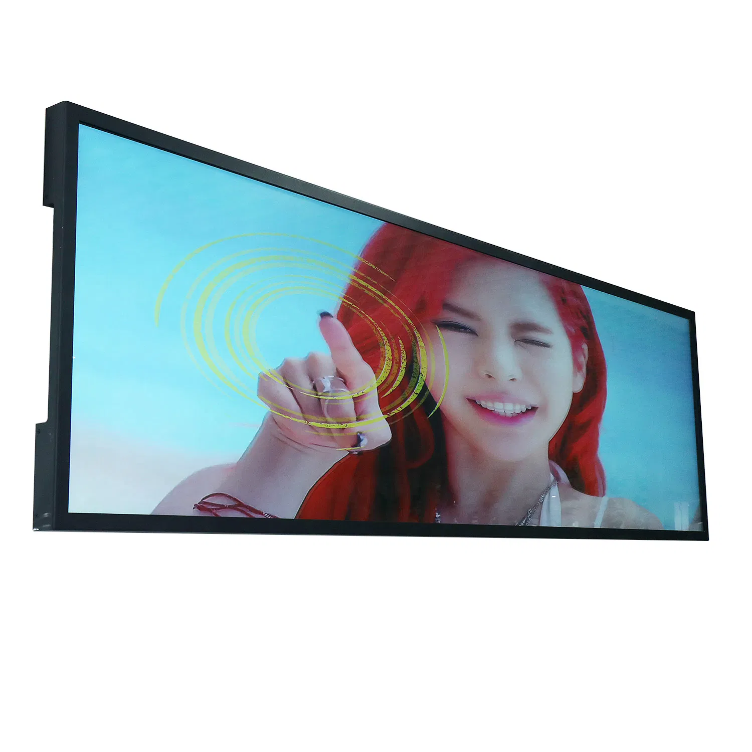 Customize Size Stretched Bar LCD LED Display Wall Mount Advertising Shelf Monitor Long Strip LCD Digital Signage Kiosk Commercial Enquipment with Touch Screen