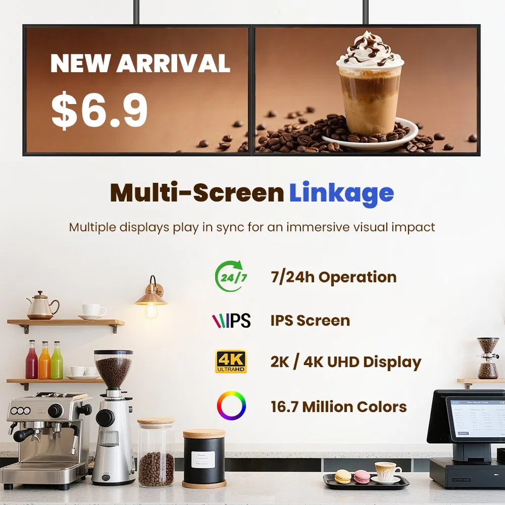 Commercial Digital Signage Wall Mount Touchscreen Android LCD Advertising Display