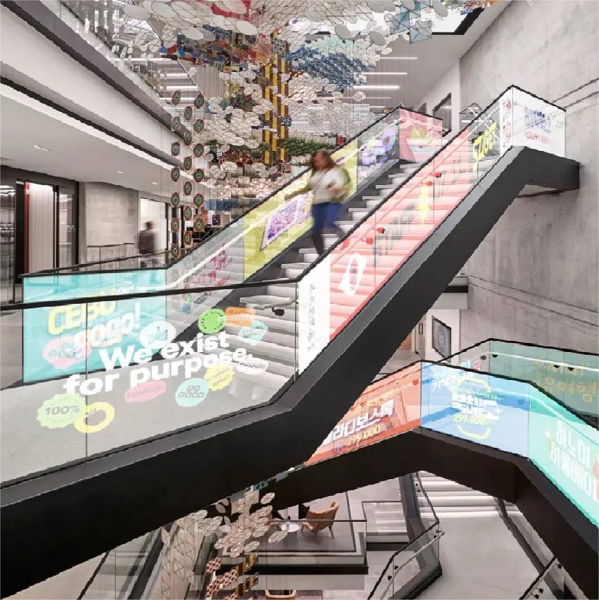 HD Full Color 85% Transparency Transparent LED Display Film for Glass Windows