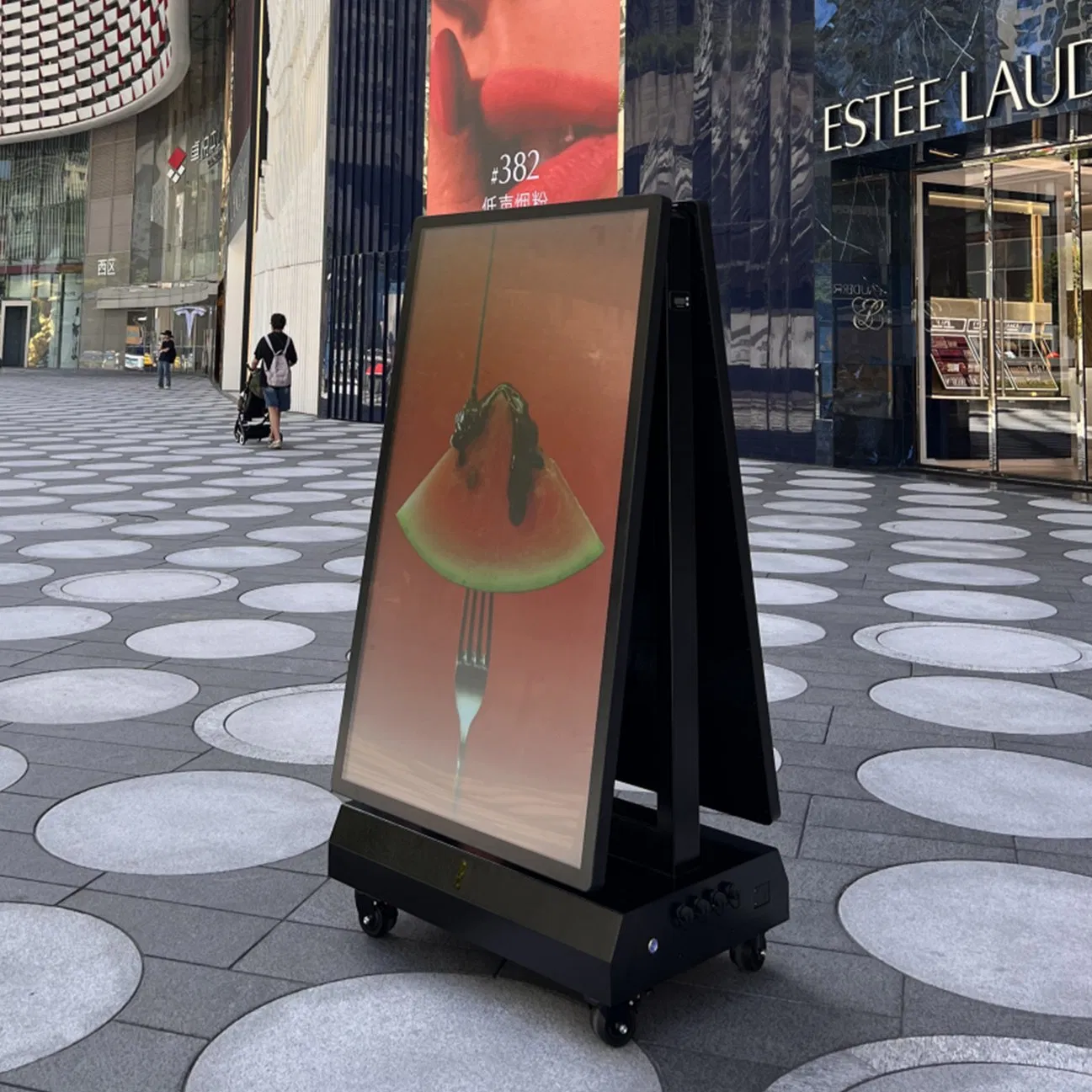 55 65 Inch Digital Signage Double Sided Restaurant Panel Menu Commercial Touch Screen Advertising Kiosk LCD Display