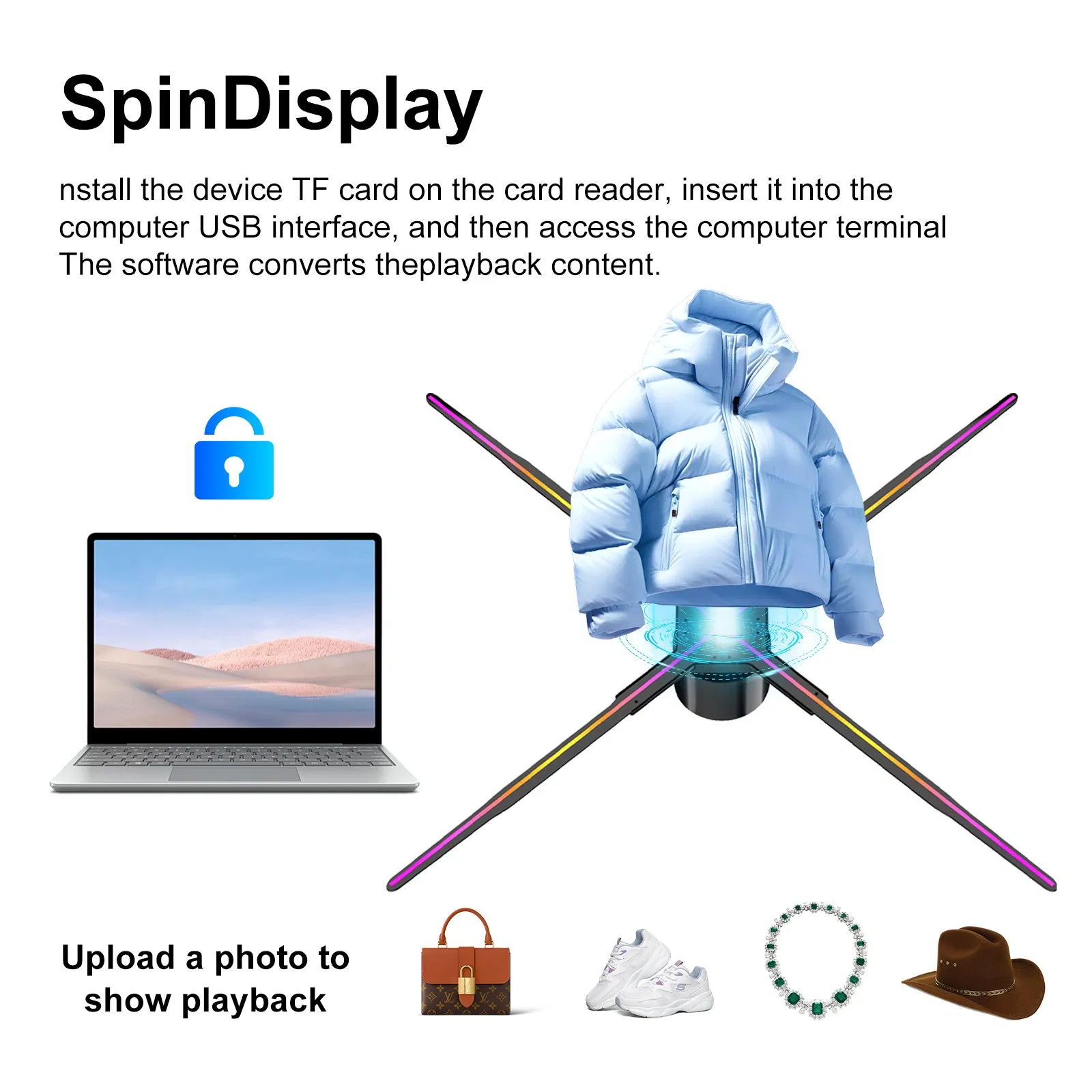 65cm High Resolution LED Fan Hologram 3D Holographic Display Box