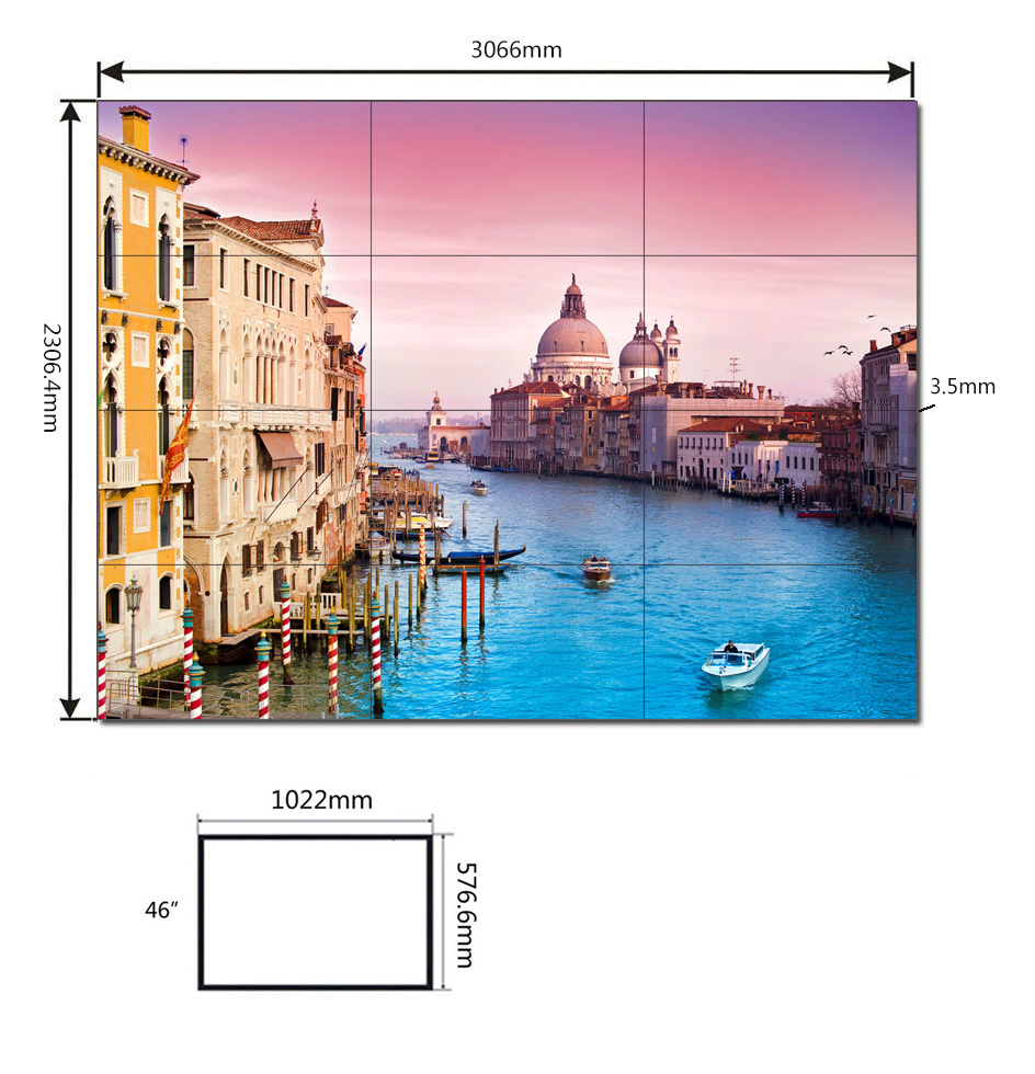 Indoor Wholesale 55 / 65 Inch Background Panel Advertising Display Screen LED LCD TV Video Wall Screen