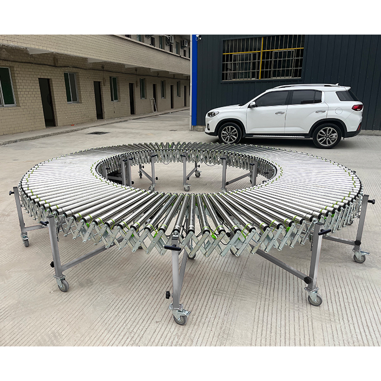 Liangzo Power Flexible O Line Telescopic Roller Conveyor for Packaging Solution
