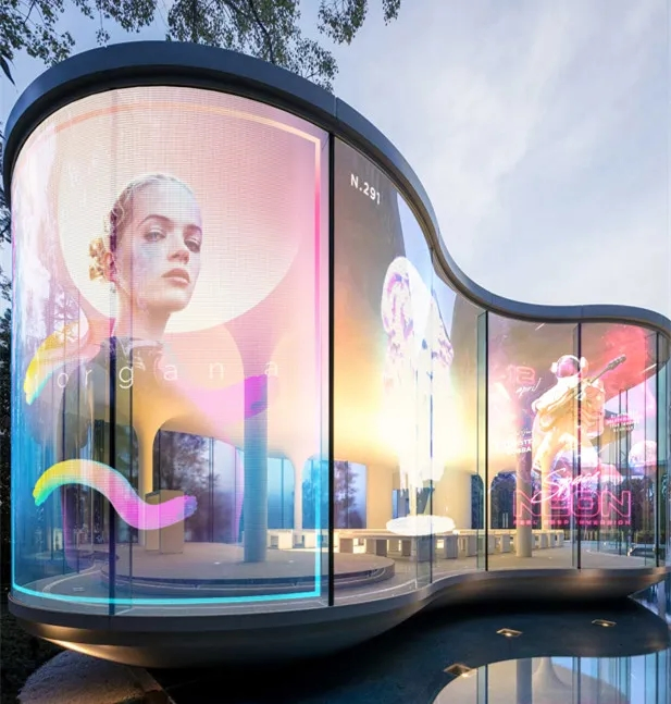 New Technology Products P3.91-7.81 Transparent Indoor Window Glass Transparent LED display Screen