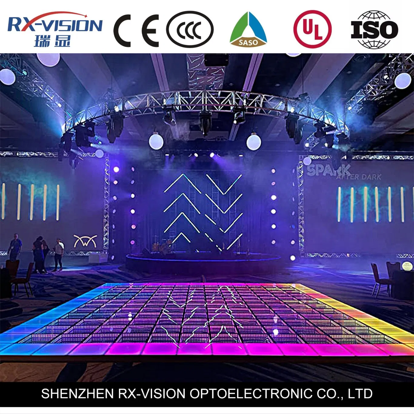 P3.91 Indoor Outdoor Waterproof Tile LED Screen Dance Floor Interactive Display