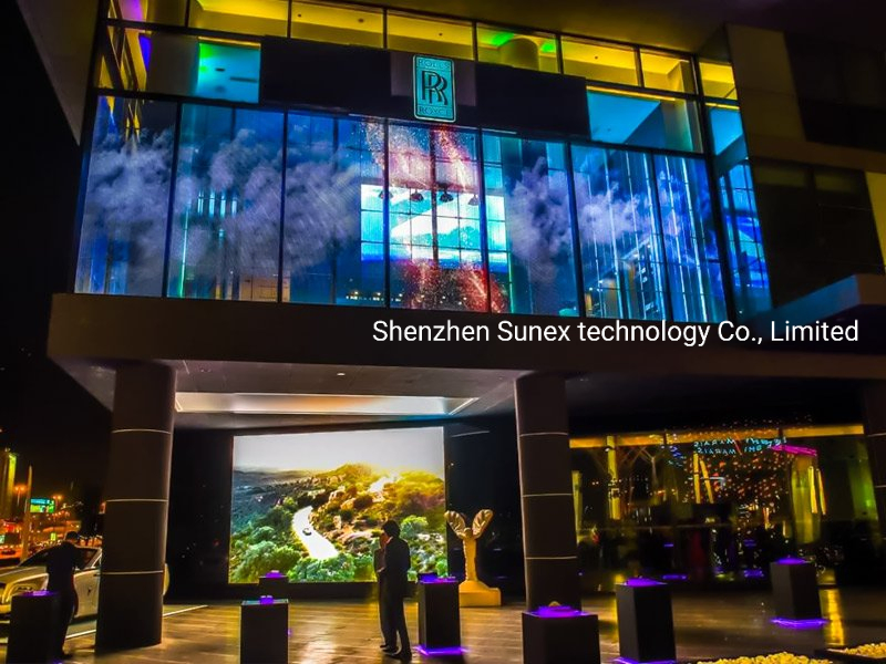 Indoor High Brightness High Transparancy P3.91-7.8 and P2.8-5.6 Curtain TV Glass Window LED Panels Mesh Display Transparent LED Screen for Shopping Mall