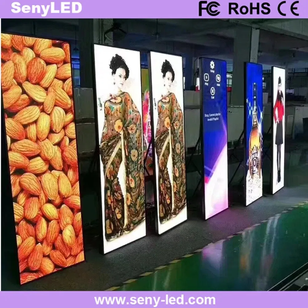 P1.25mm Video Advertising Panel Floor Stand LED Poster Display for Shops