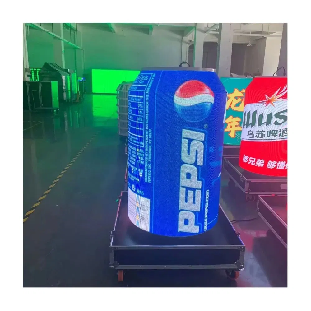 High Quality Creative Ring-Pull Can P2 Indoor Outdoor Flexible Beer Bottle Cans LED Screen Displays