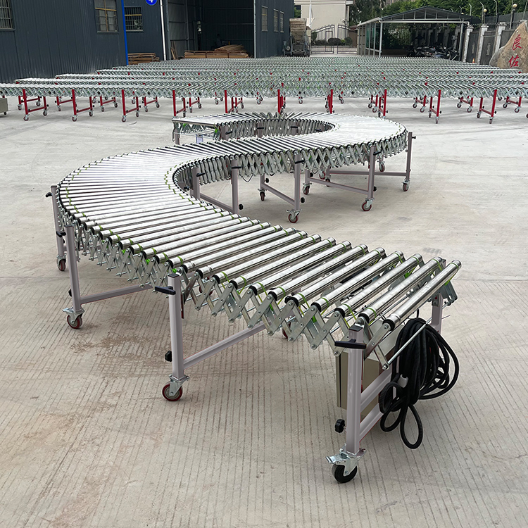 Liangzo Power Flexible O Line Telescopic Roller Conveyor for Packaging Solution