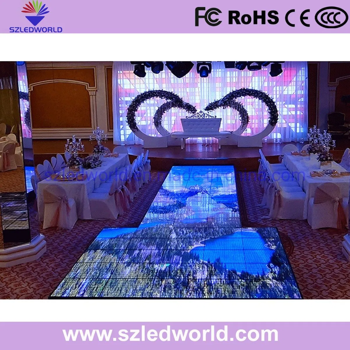 Anti-Glare IP65 Dance 3D Video Indoor P6.25 Interactive Floor Tile LED Display Screen