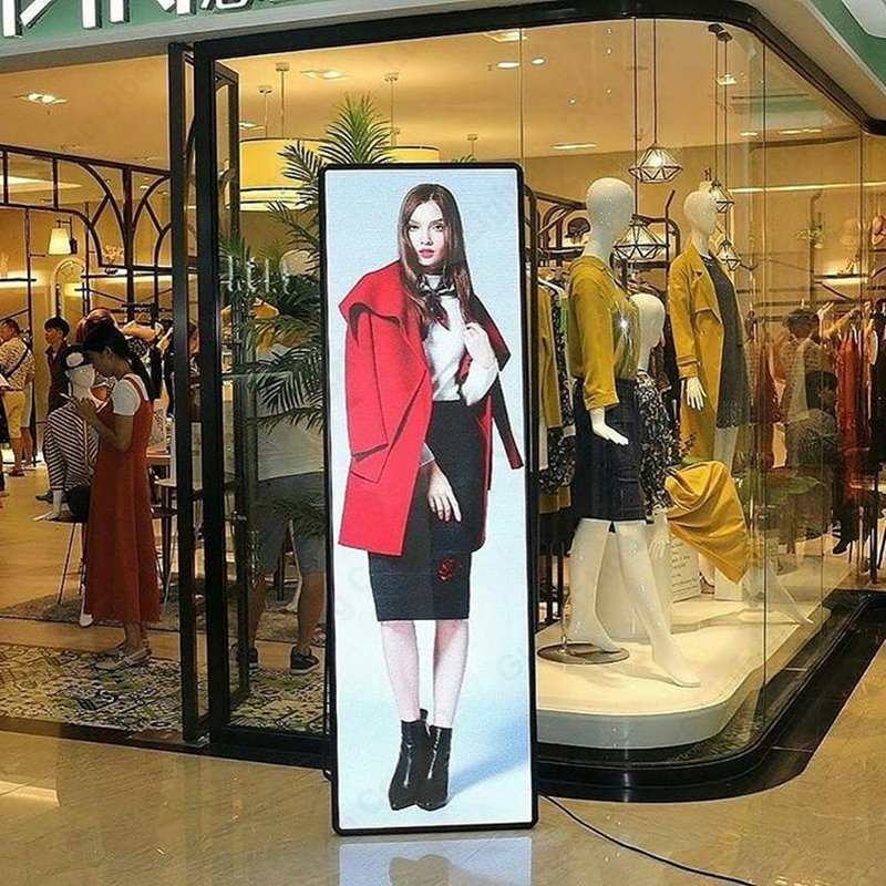 Portable Slim Advertising Digital Signage Video Screen Banner Indoor LED Poster Display
