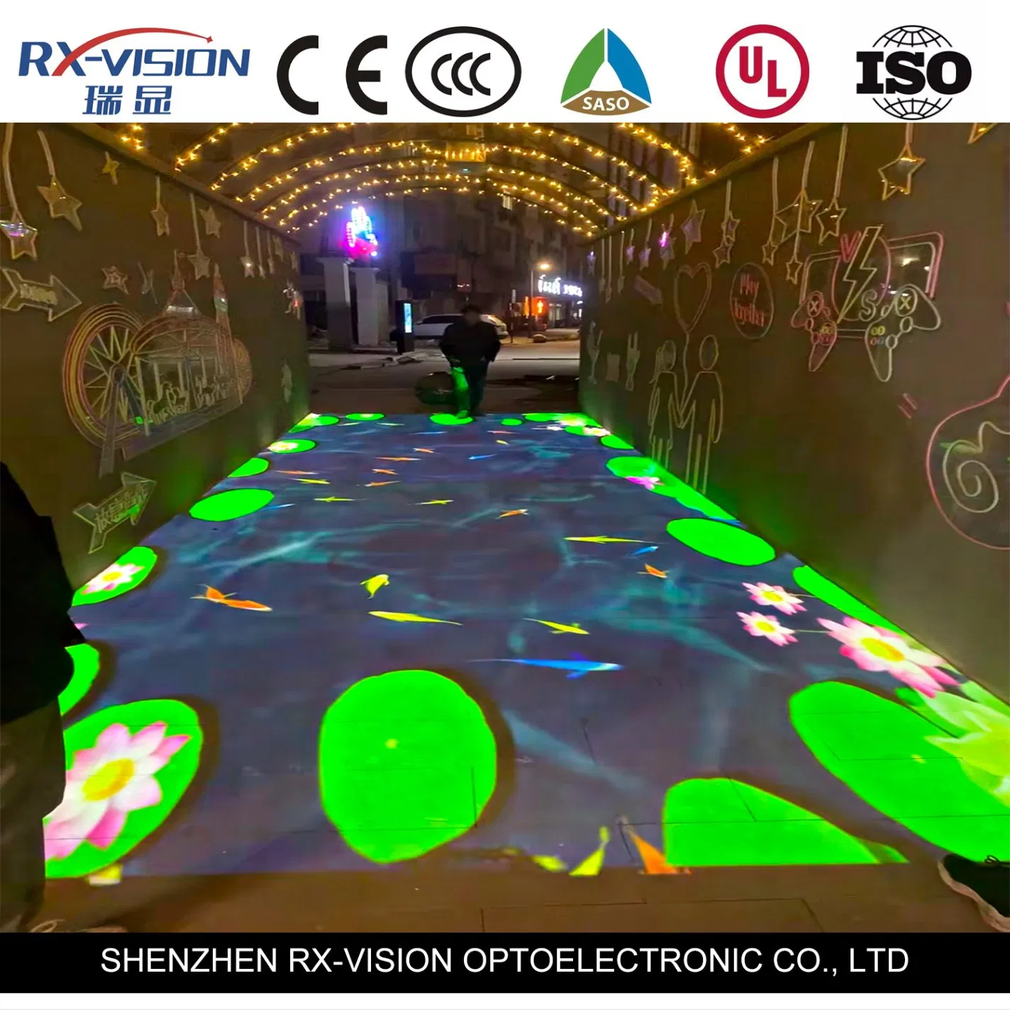 Full-Color Interactive P3.91 Floor Tile LED Display Screen for Dance Game Video Stage Platform