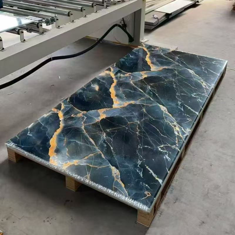 1220*2900mm High Gloss Flexible 3D UV Coating PVC Marble Wall Panel for Home Decoration