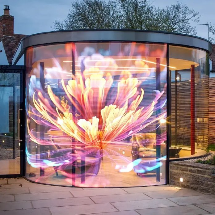 LED Transparent Film Screen on Glass Advertising See-Through Video Wall