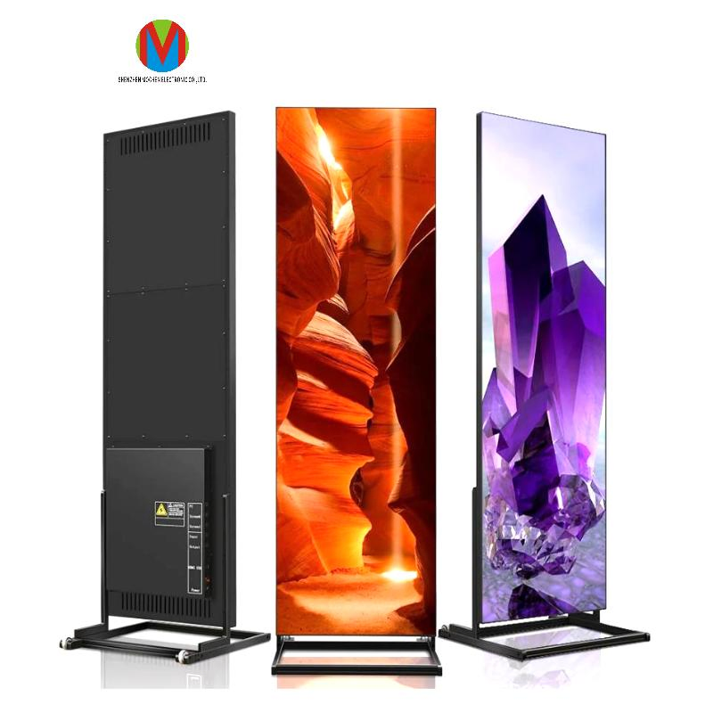 Commercial Indoor Gob P1.5 P1.8 P2 P2.5 P3 Floor Stand Portable Screen Poster Full Color LED Digital Display for Advertising