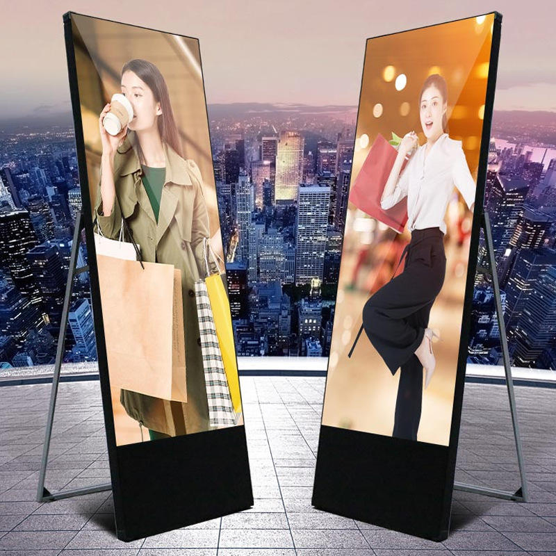 Indoor HD P2.5 Mirror Portable Standing Poster LED Display for Shopping Mall