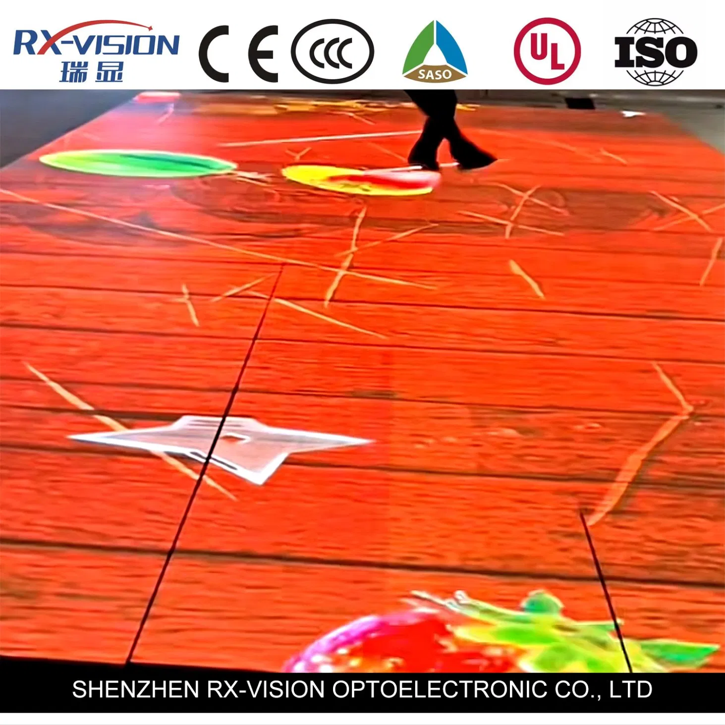 Full-Color Interactive P3.91 Floor Tile LED Display Screen for Dance Game Video Stage Platform