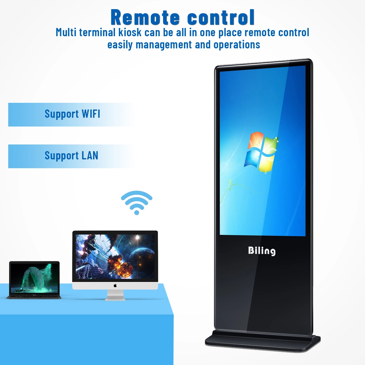 [Gold Supplier] Floor Stand Totem Vertical LED LCD Board Smart TV Machine 42 43 Inch Price Advertising Display Interactive Touch Screen Digital Signage Kiosk