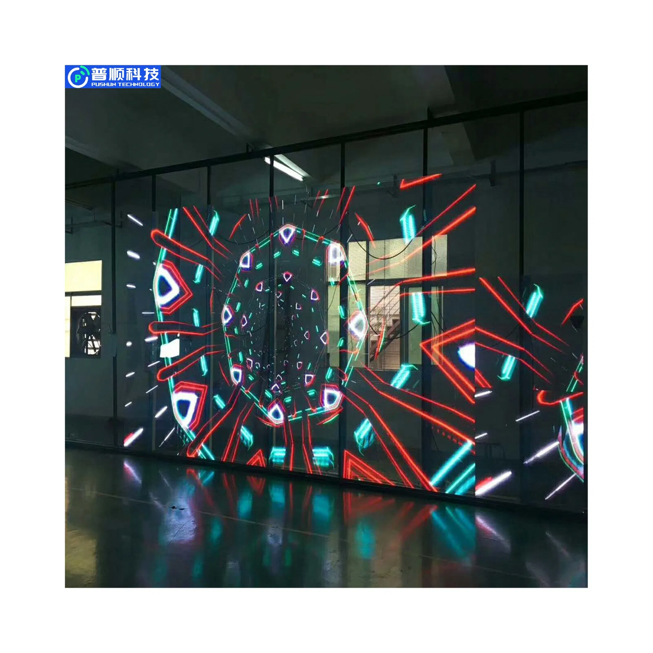 Pushunled Transparent LED Display Flexible 3D Crystal Film Screen