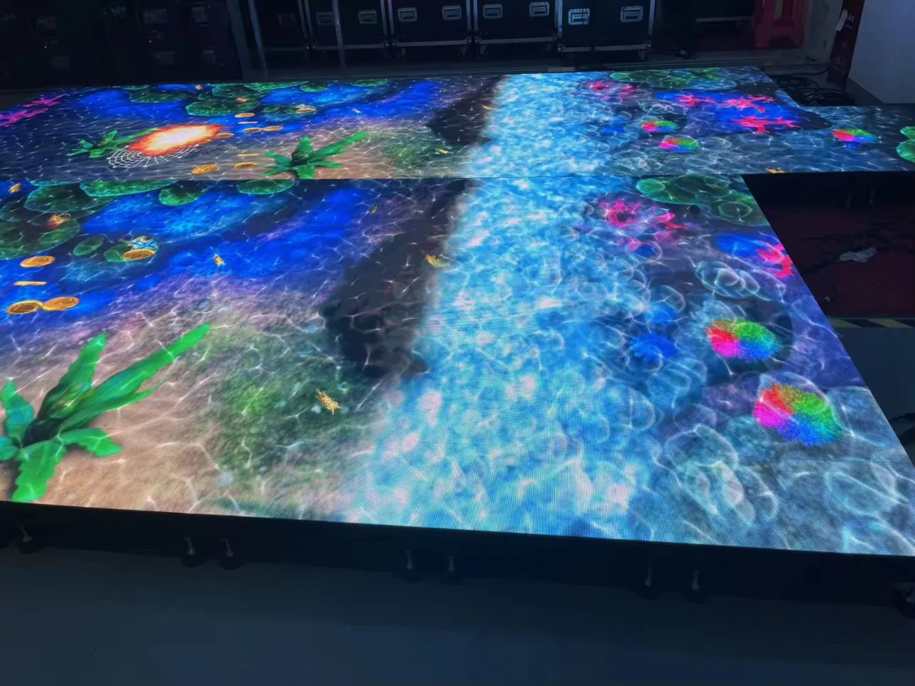 P2.976 Indoor Interactive Gravity Sensing Non-Slip LED Dance Floor Display Panel Mall Booth Floor Tile Video Wall