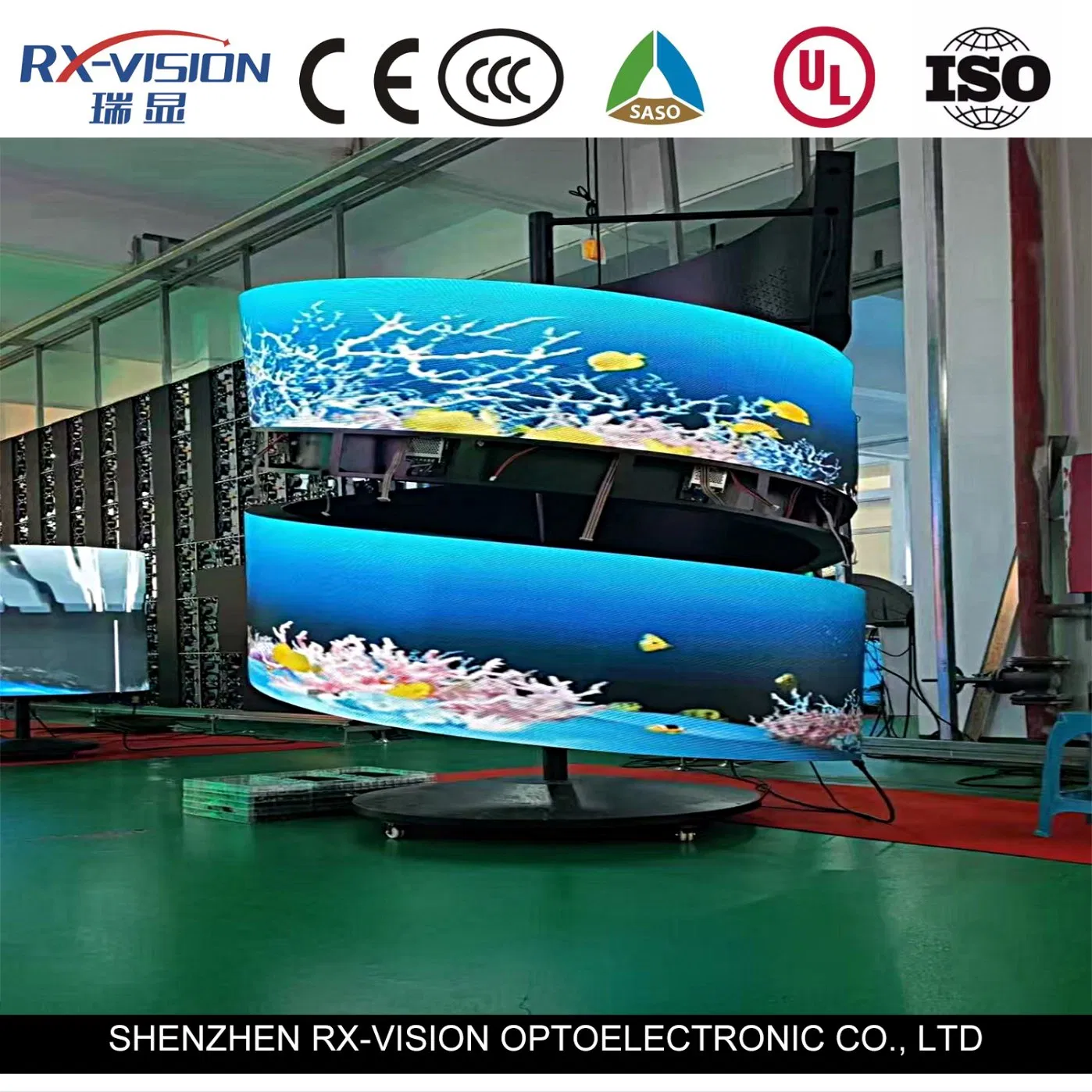 P2.5 Indoor Flexible Creative LED Display Screen S Shape Curved Circle Column LED Video Soft Wall