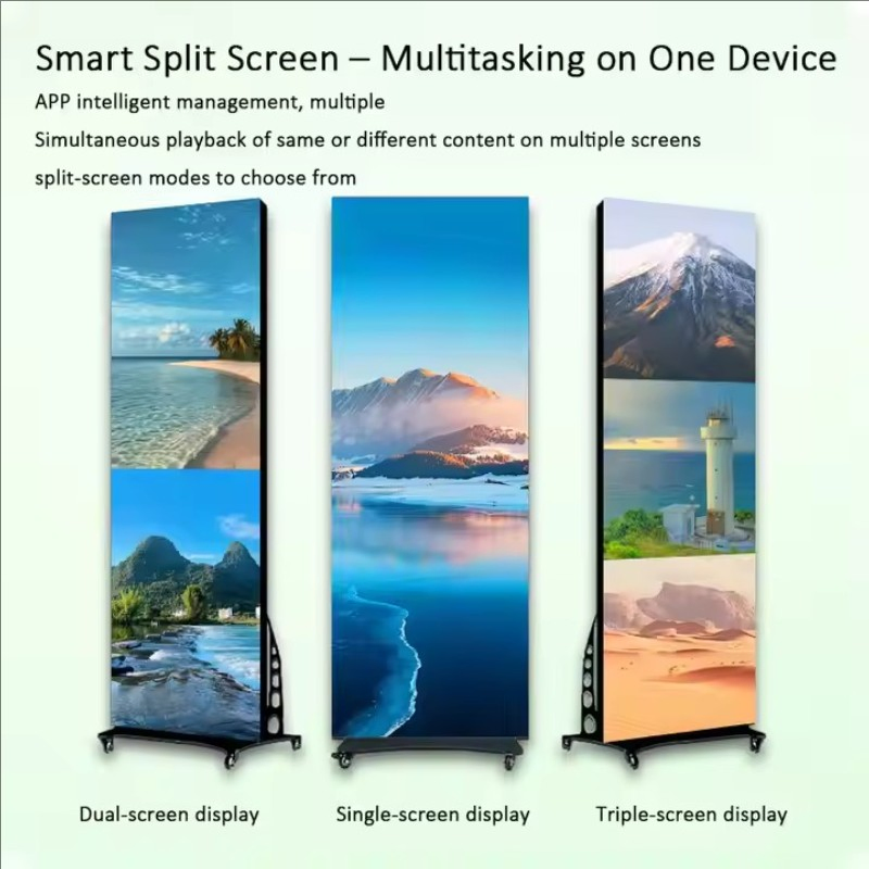 Best Selling Digital Poster Screen Movable P2.5 Mirror Poster LED Display