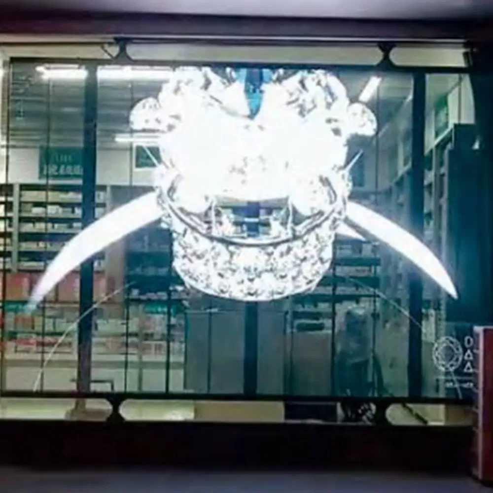 Custom P4 LED Glass Film Display Ultra-Slim Full Color Transparent Screen