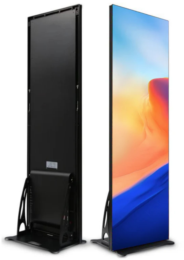 Indoor P1.5 P1.8 P2 P2.5 Poster Stand Case Customized 640*1920mm OEM ODM Outdoor Video Full Color Wi-Fi 4G Control Poster LED Display