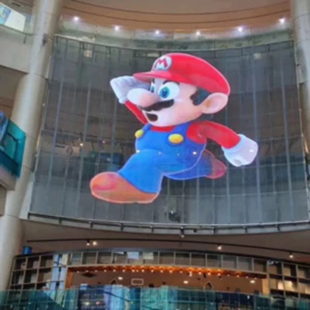 High Brightness LED Transparent Flexible Film Display for Shopping Malls