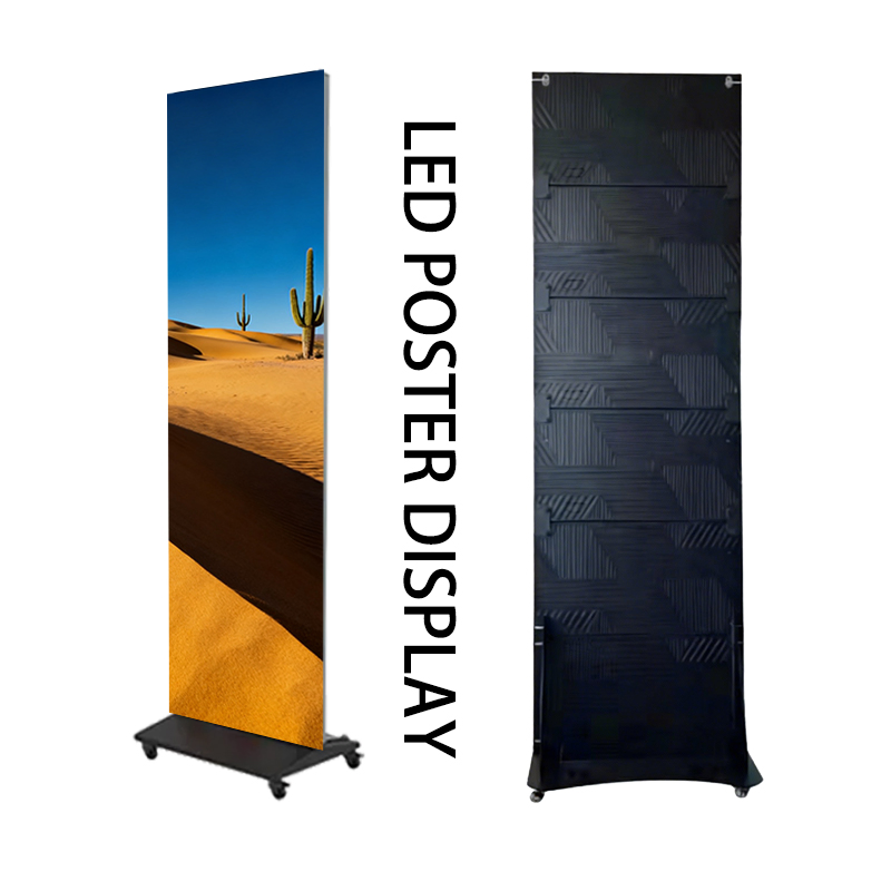 Full Color Easy Install Shop Mall P1.87 Indoor Outdoor 600*2025mm LED Poster Floor Stand Movable Advertising Display
