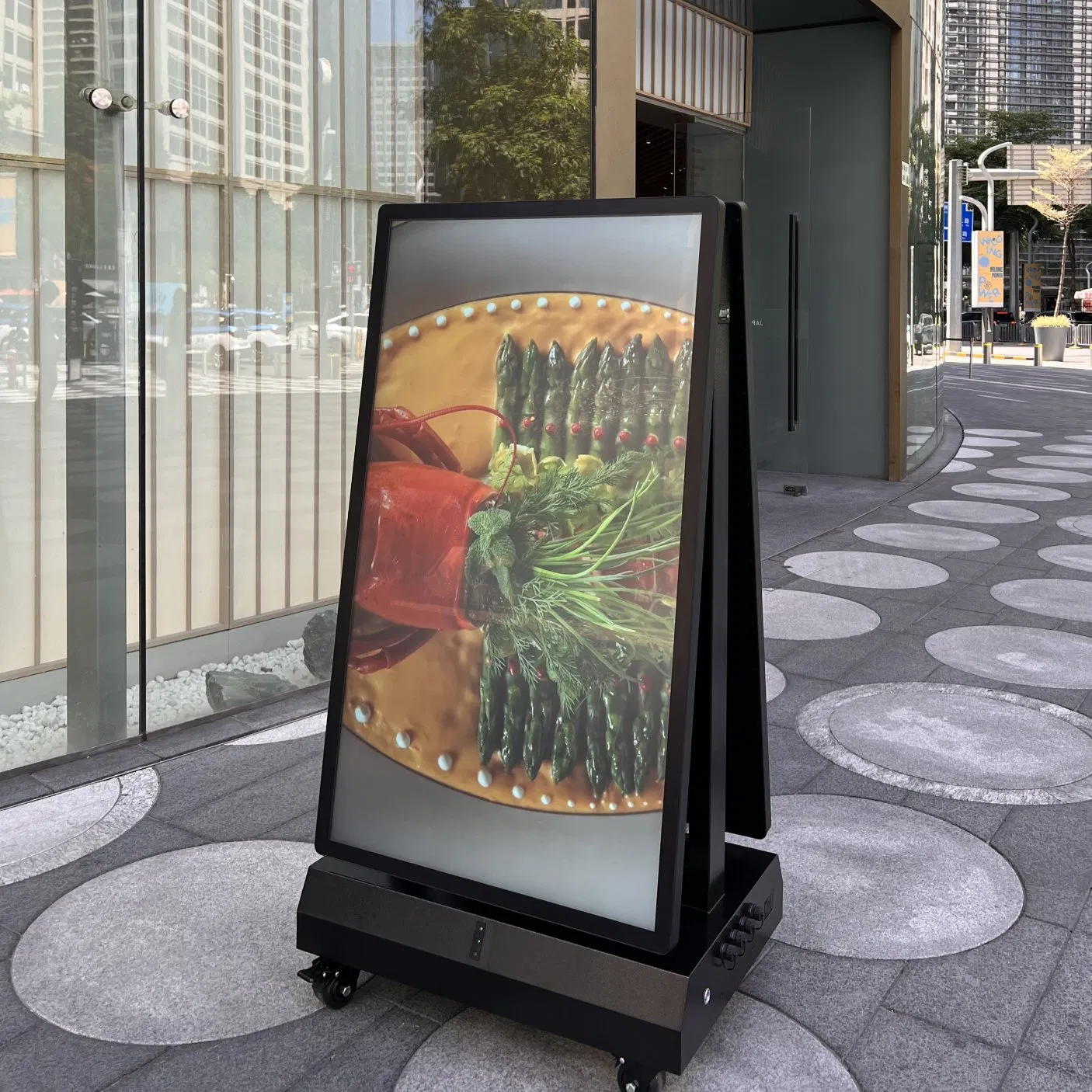 55 65 Inch Digital Signage Double Sided Restaurant Panel Menu Commercial Touch Screen Advertising Kiosk LCD Display