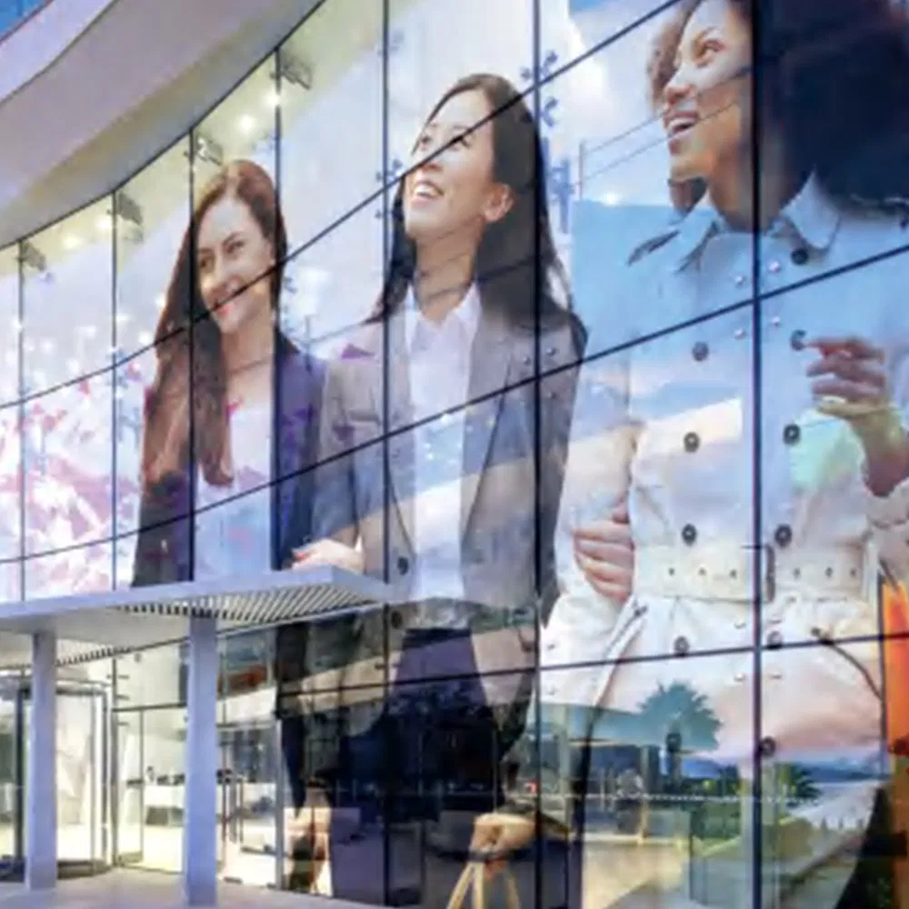 Custom P4 LED Glass Film Display Ultra-Slim Full Color Transparent Screen