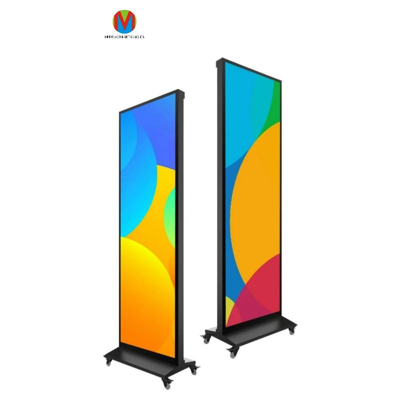 Indoor P1.5 P1.8 P2 P2.5 Poster Stand Case Customized 640*1920mm OEM ODM Outdoor Video Full Color Wi-Fi 4G Control Poster LED Display